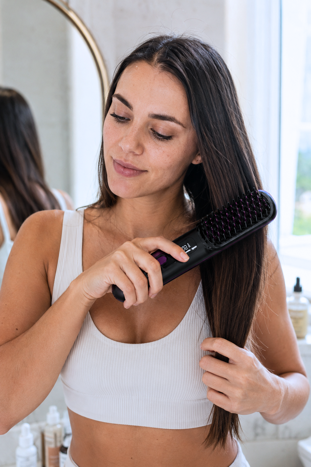 Cordless Hair Straightener Brush